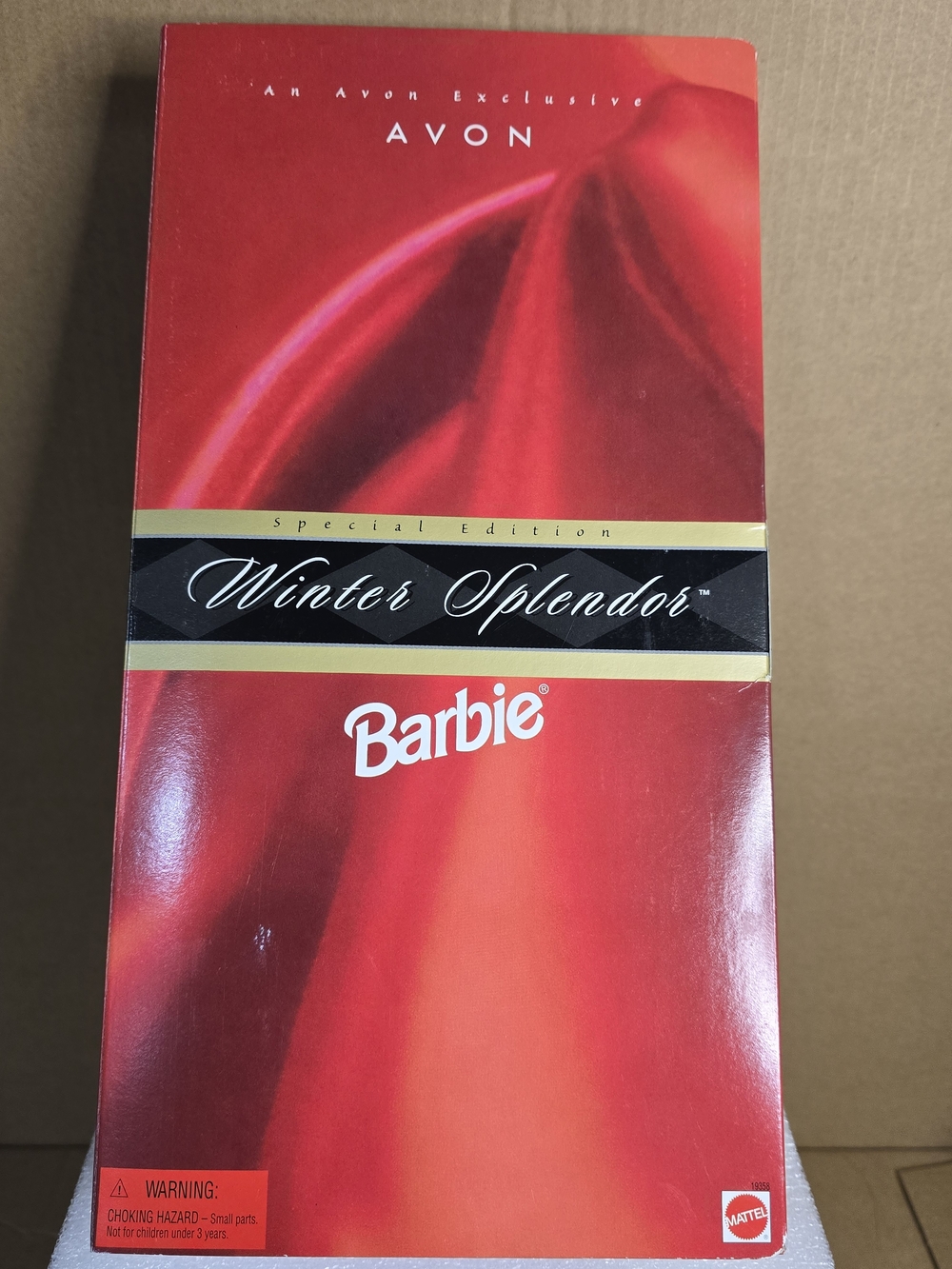 Avon Barbie Winter Splendor Red and Gold Special Edition Box